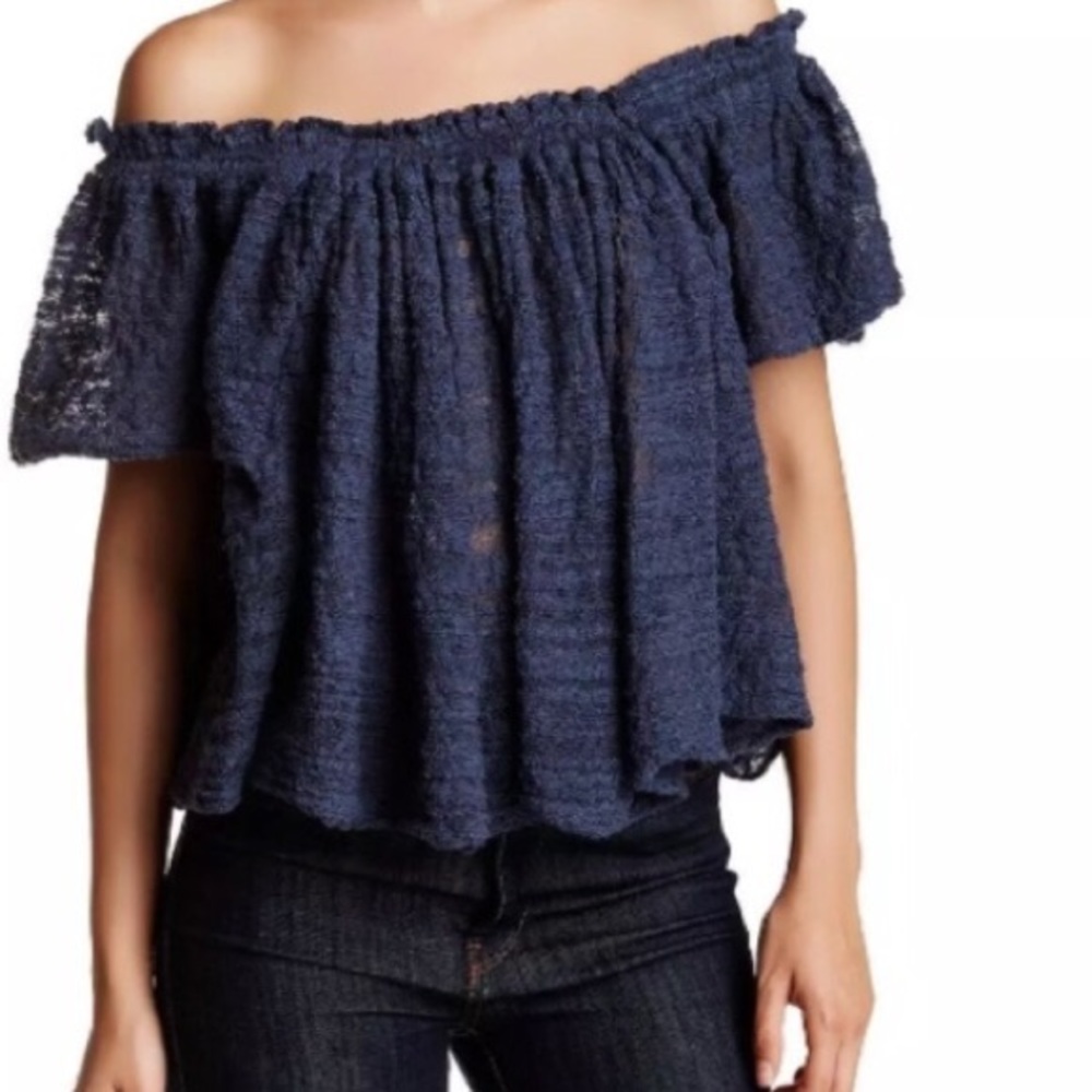 Free People Thrills & Frills off the shoulder top